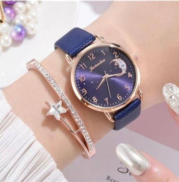 Montre élégante femme bleue