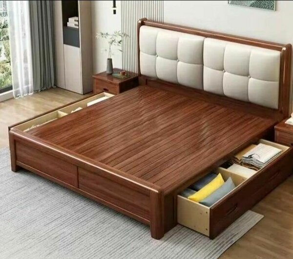 Lit double moderne avec rangement