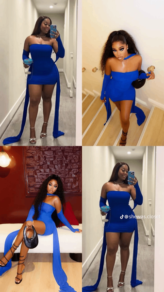 Robe moulante bleue élégante