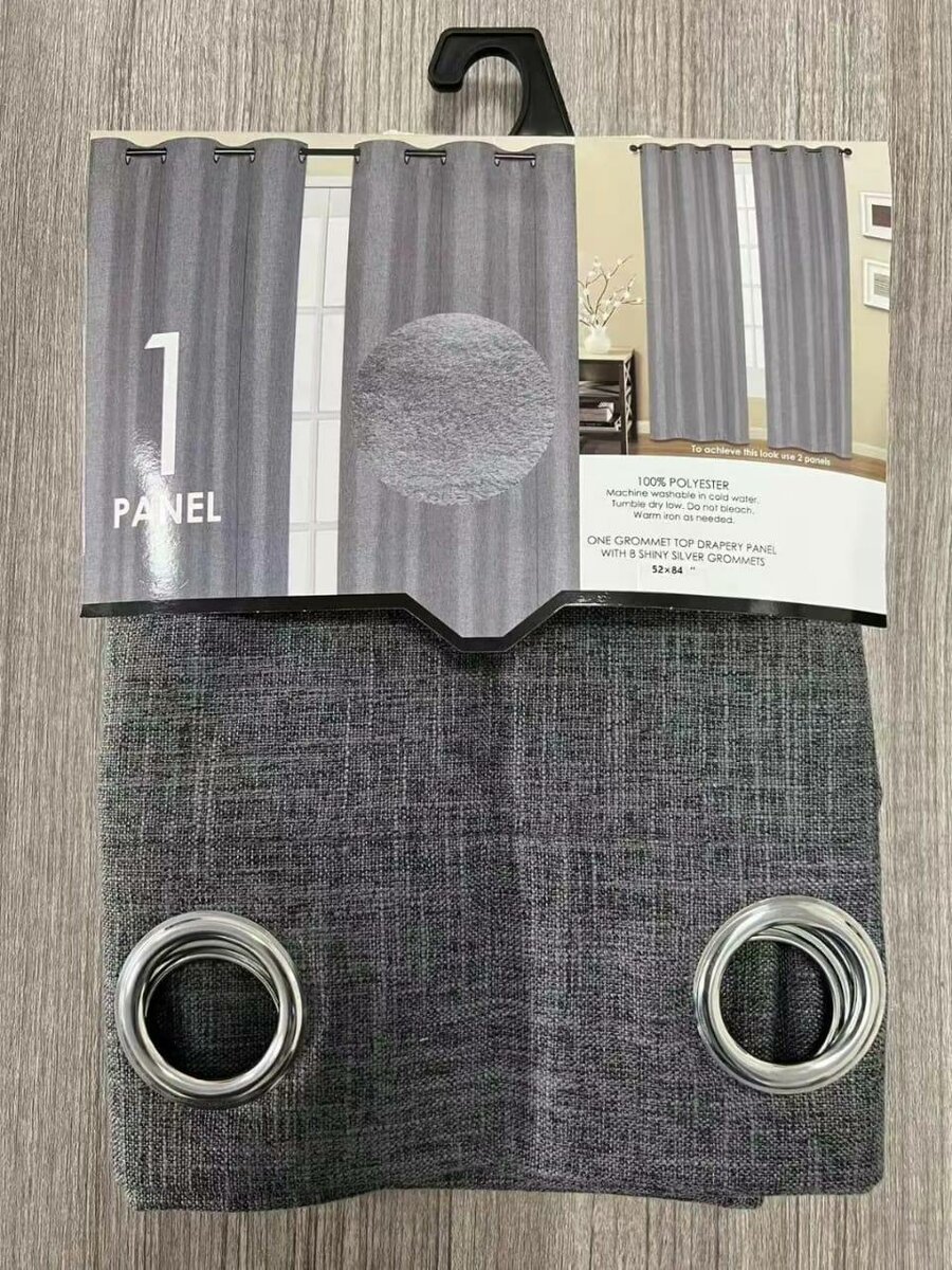 Rideau à œillets gris 01