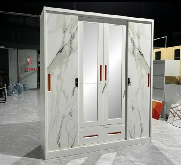 Armoire blanche moderne avec portes et tiroirs