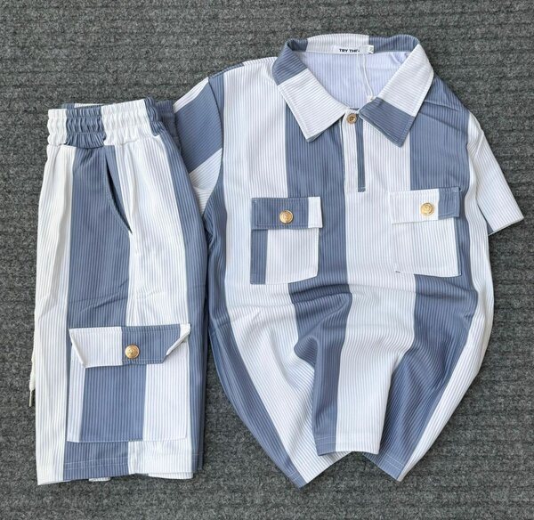 Set chemise et short à rayures