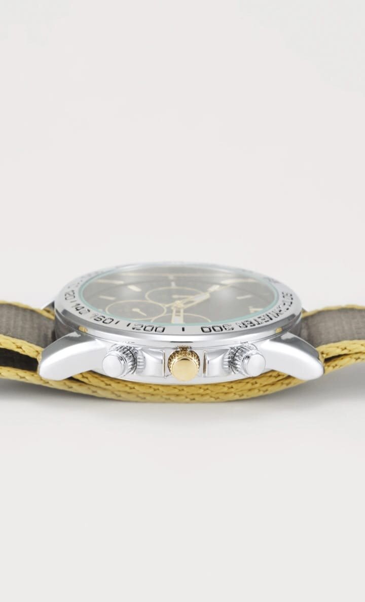 Montre chronographe argentée pour homme