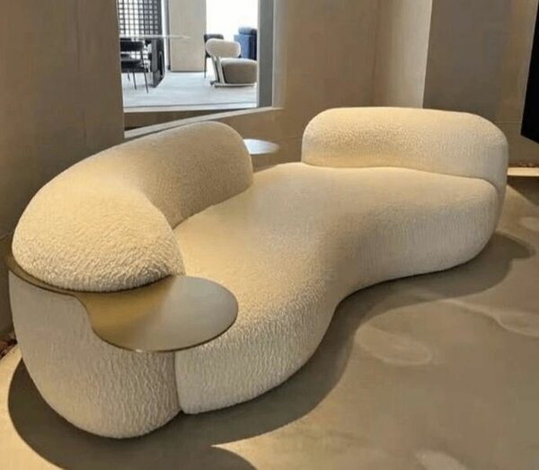 Canapé design en tissu blanc