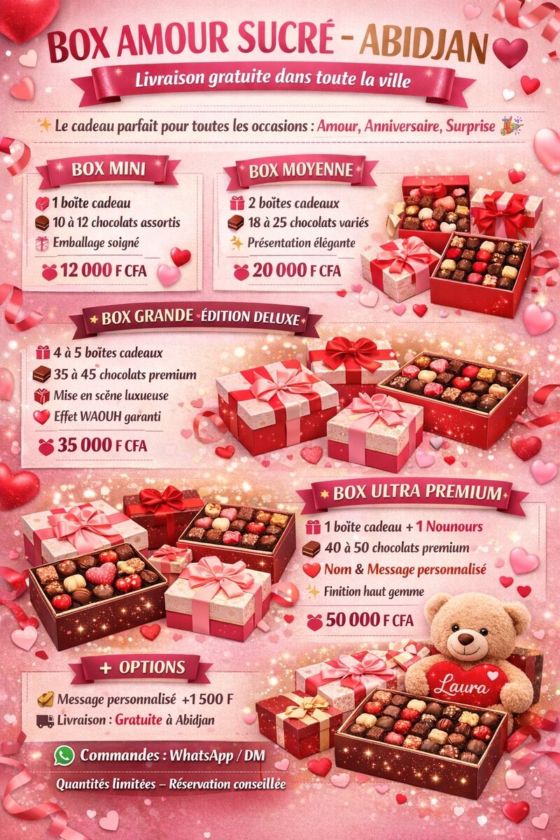 Boîte à surprise avec bonbons et cadeau