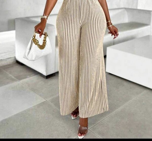 Pantalon à rayures chic