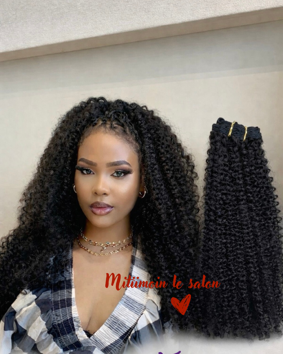 Extensions de cheveux bouclés noirs