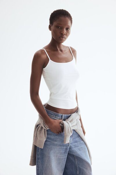 Débardeur blanc en coton