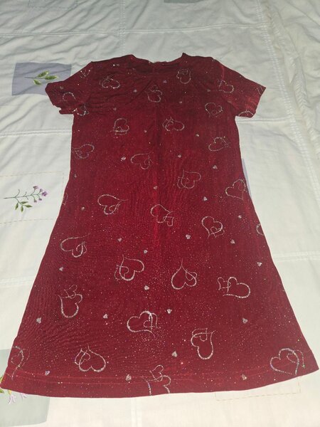 Red Heart Pattern Dress