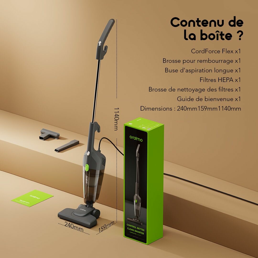 Oraimo CordForce Flex Aspirateur-balai filaire