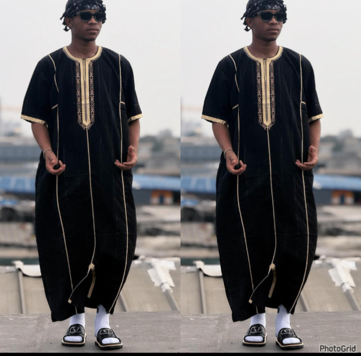 Kaftan homme vert et noir