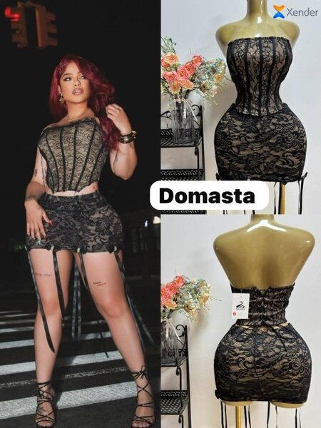 Combinaison en dentelle noire pour femme