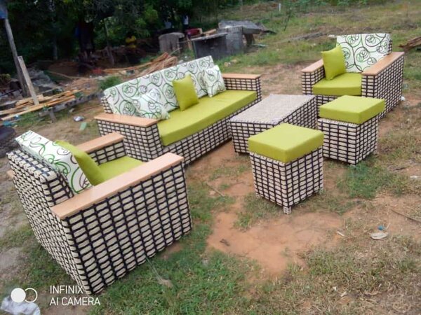 Set de salon en résine tressée