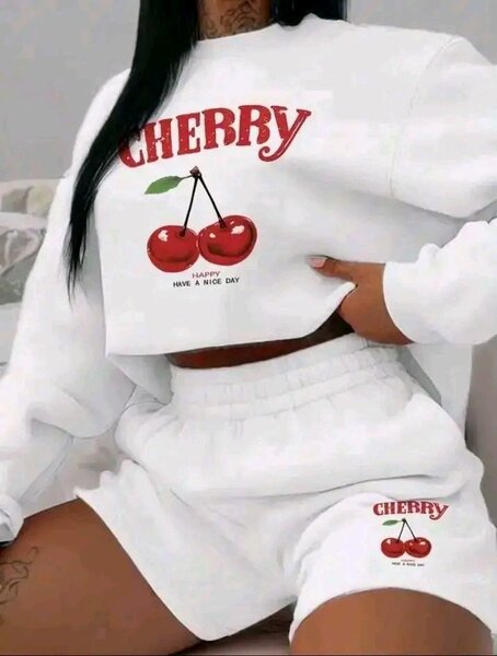 Ensemble sweat et shorts Cherry femme