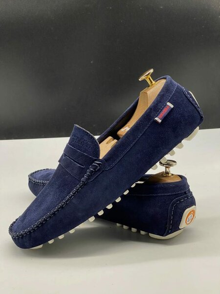 Mocassins bleu en daim