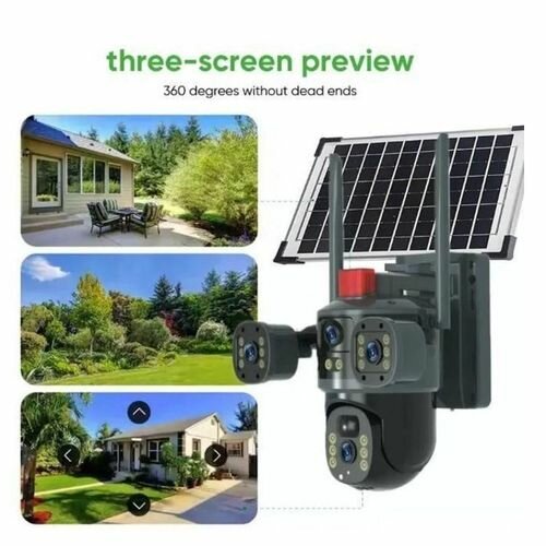 Caméra de sécurité solaire extérieure rotative
