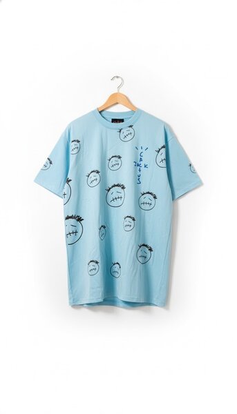 T-shirt bleu imprimé moderne