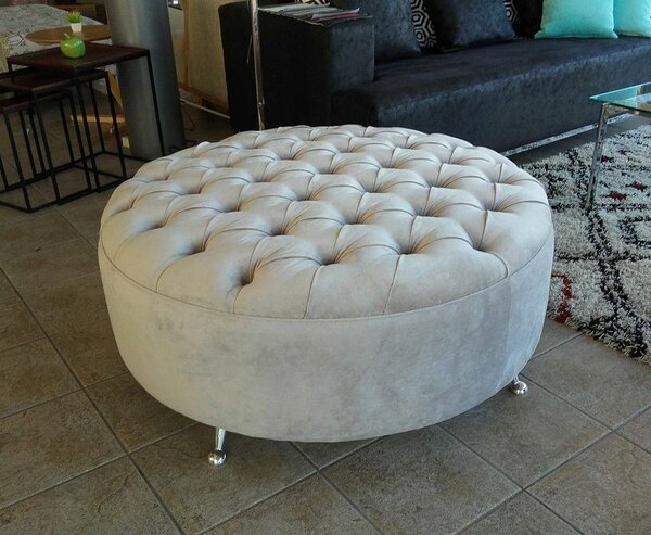 Pouf rond capitonné élégant