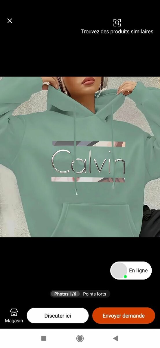 Sweat à capuche Calvin tendance