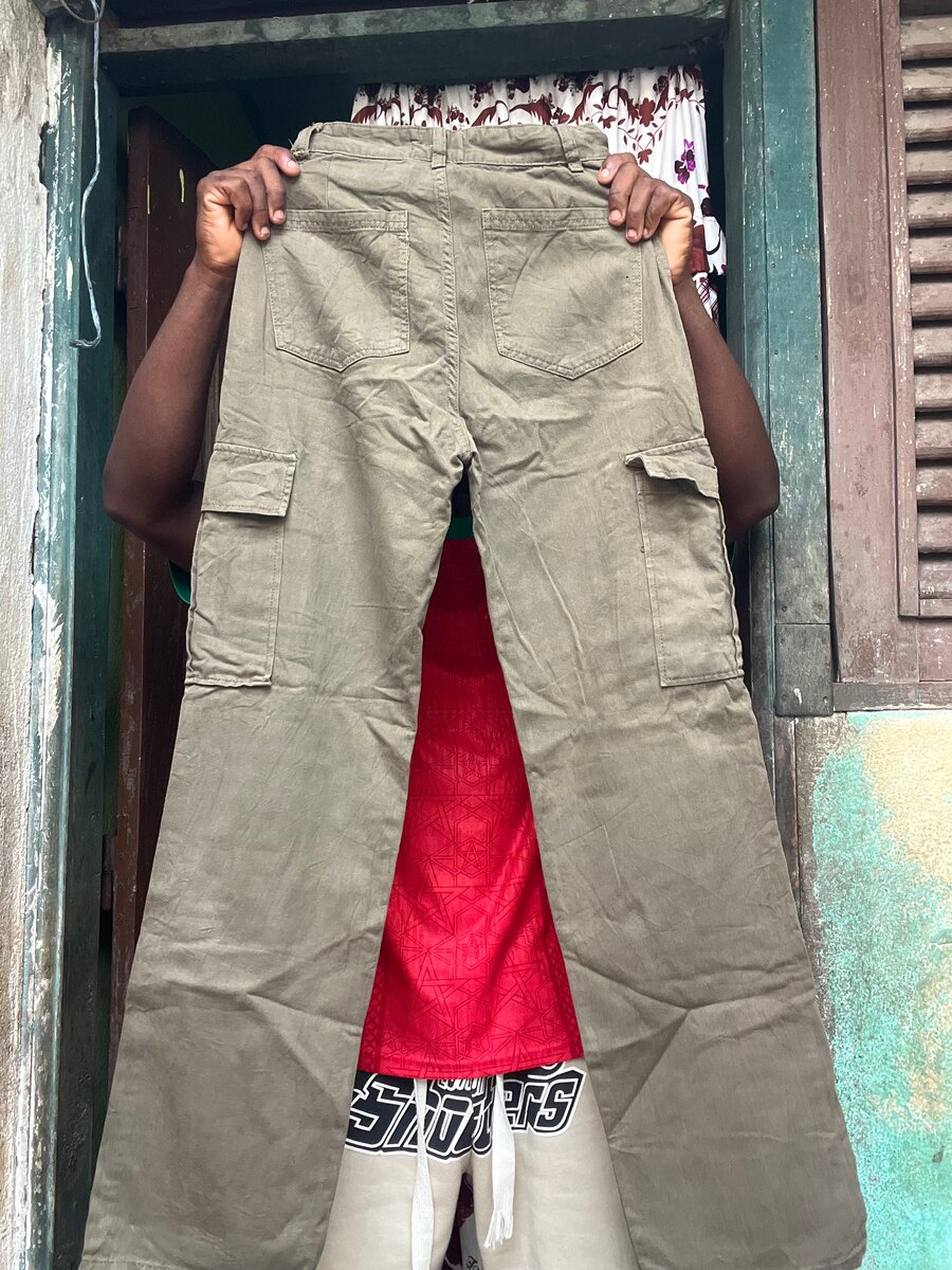 Pantalon cargo homme vert kaki