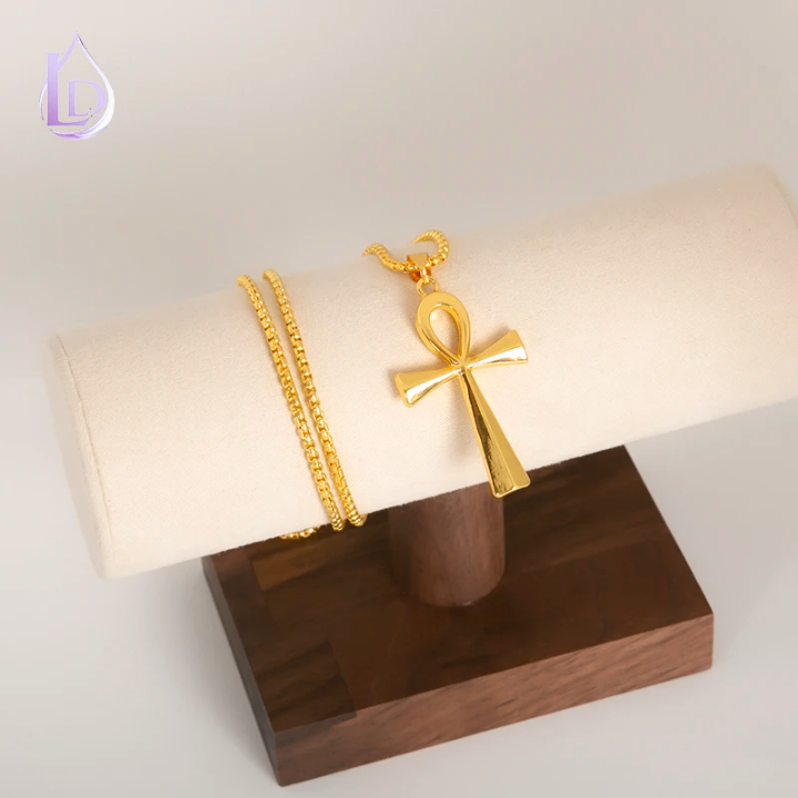 Croix Ankh Spirituel Doré