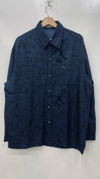 Chemise bleue imprimée homme