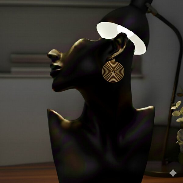 Boucles d'oreilles spirales dorées