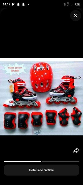 Patins à roulettes enfants avec casque