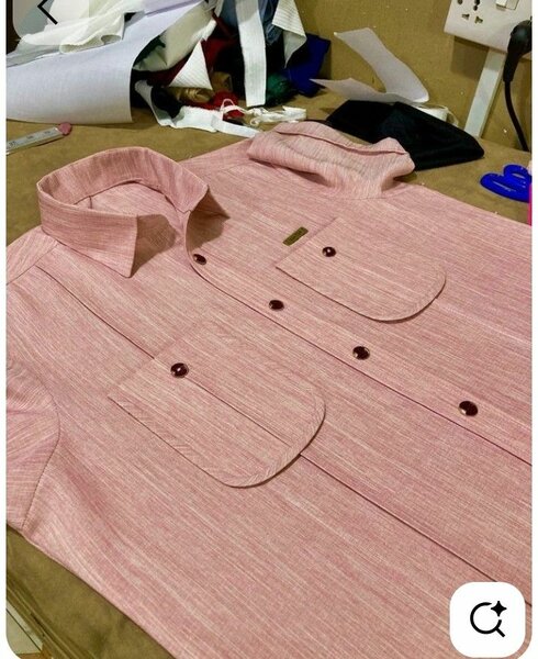 Chemise à manches courtes rose