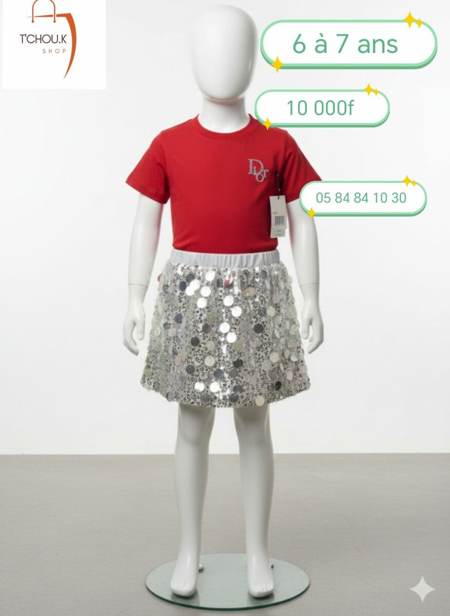 Ensemble Fille à Sequins T-shirt