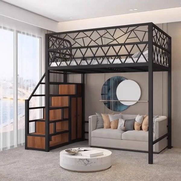 Lit loft métal moderne industriel