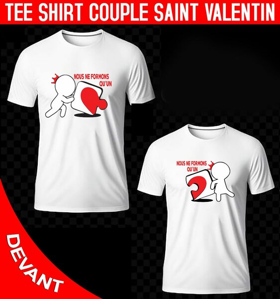 T-shirt Saint Valentin Couple