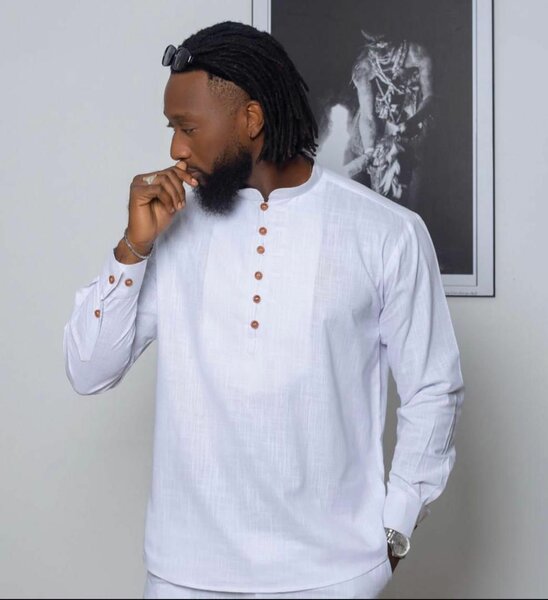 Chemise homme à col mao