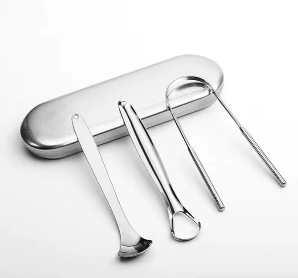 Set gratte-langue en acier inoxydable
