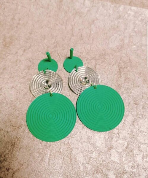 Boucles d'oreilles vertes circulaires