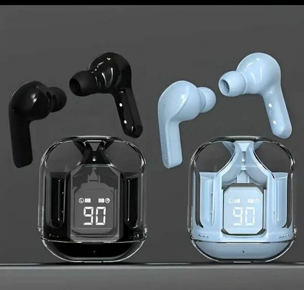 Écouteurs Bluetooth sans fil noirs et blancs