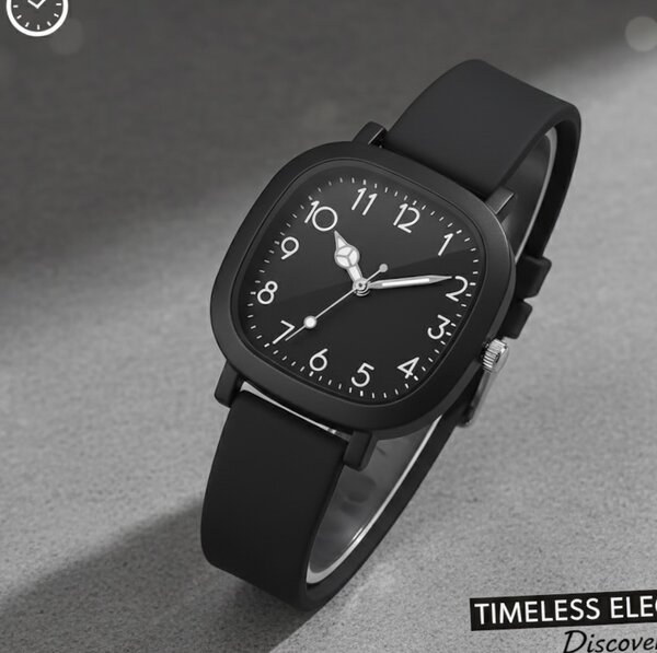 Montre élégante noire pour homme