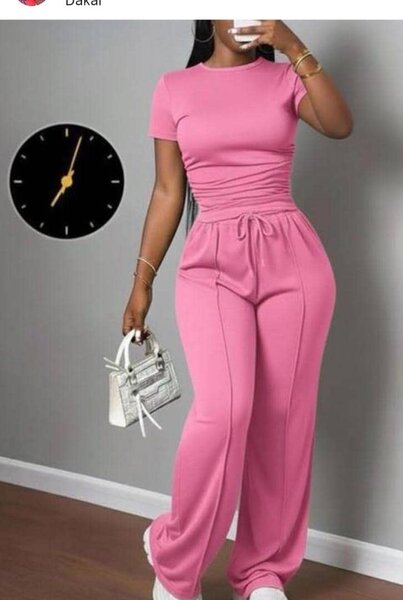 Pantalon haut rose femme chic
