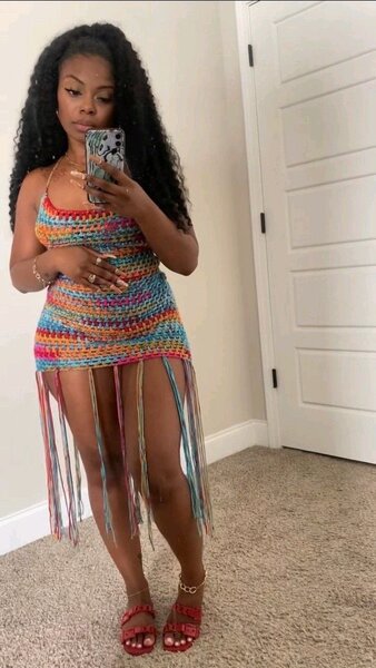 Robe crochetée colorée été