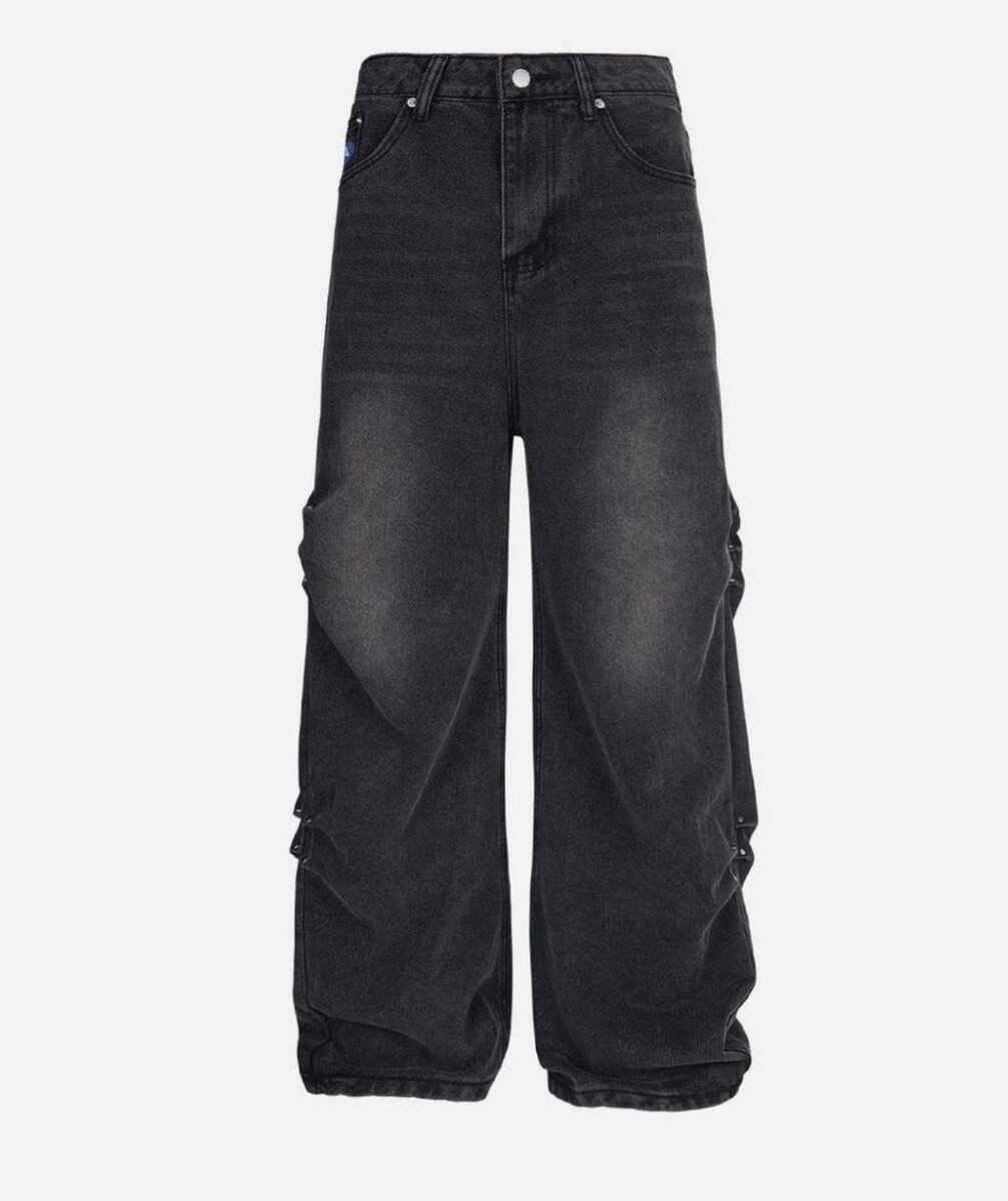 Jean large noir pour hommes