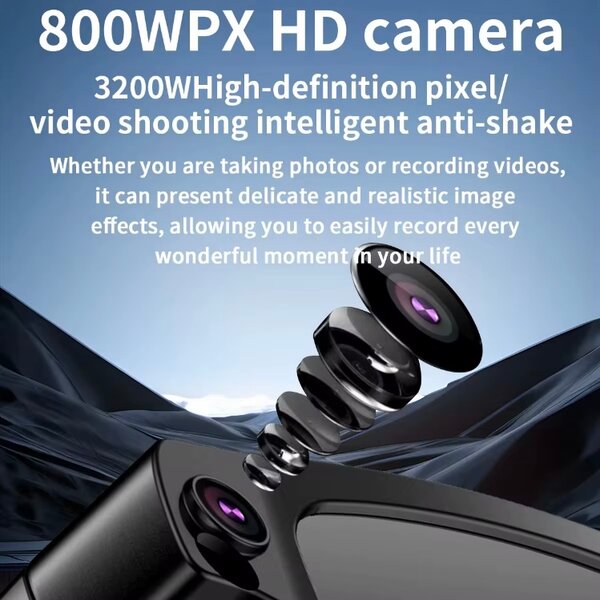 Lunettes de soleil intelligentes avec caméra HD 8MP