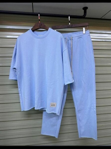 Ensemble de jogging en coton bleu