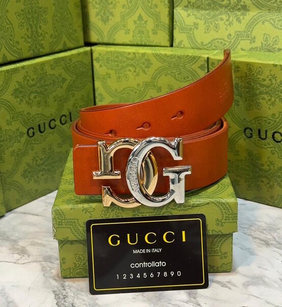 Ceinture en cuir marron Gucci