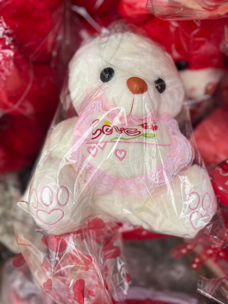 Valentine's White Teddy Bear Plush Toy