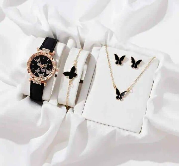 Montre femme papillon ensemble luxe