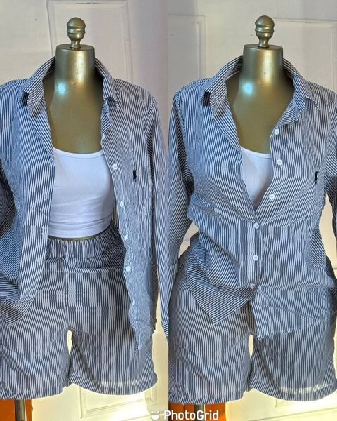 Pyjama rayé en coton