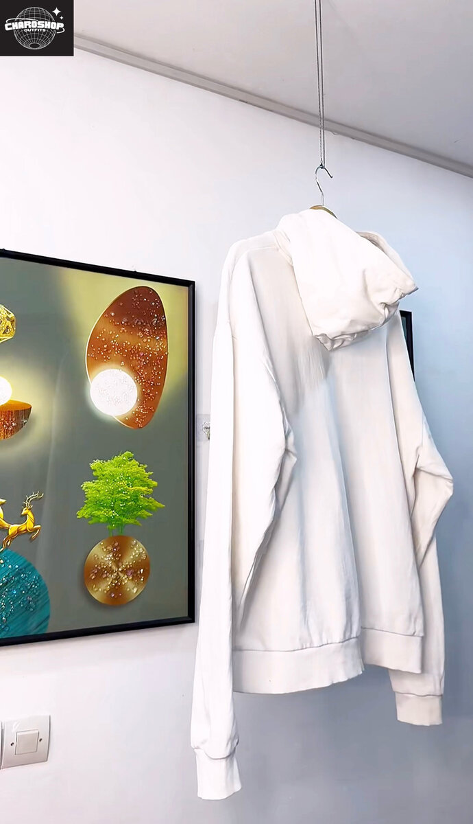 Sweat à Capuche Blanc Unisexe