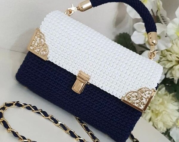 Sac à main tricoté femme