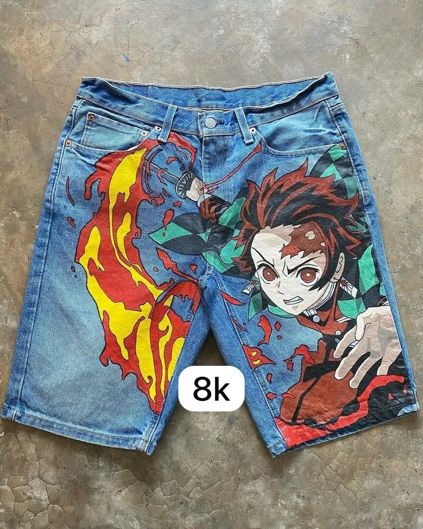 Jean animé avec imprimé artistique