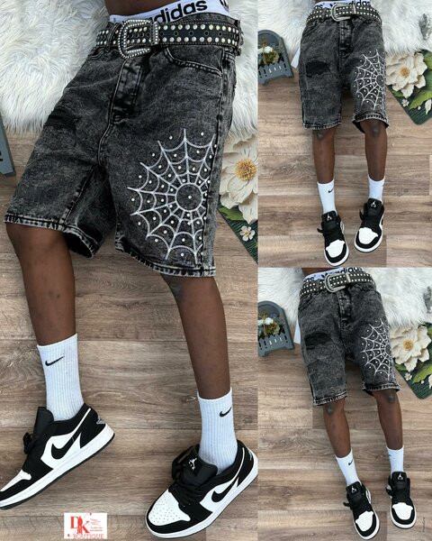 Shorts en jean graffiti homme